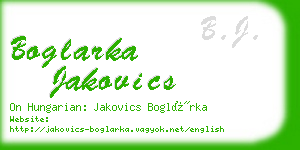 boglarka jakovics business card